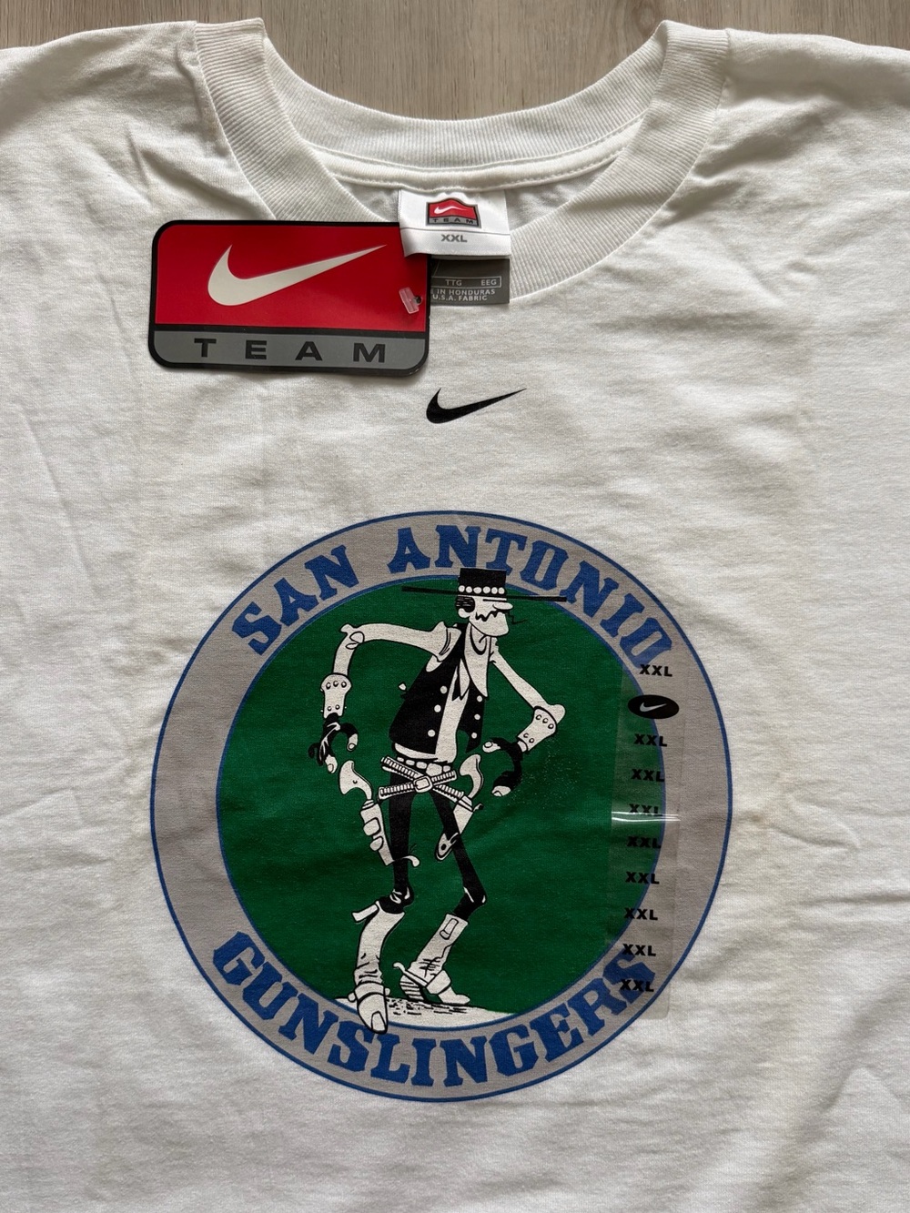 Rare Vintage Nike San Antonio Gunslingers Shirt Sz 2XL Deadstock *Flaws